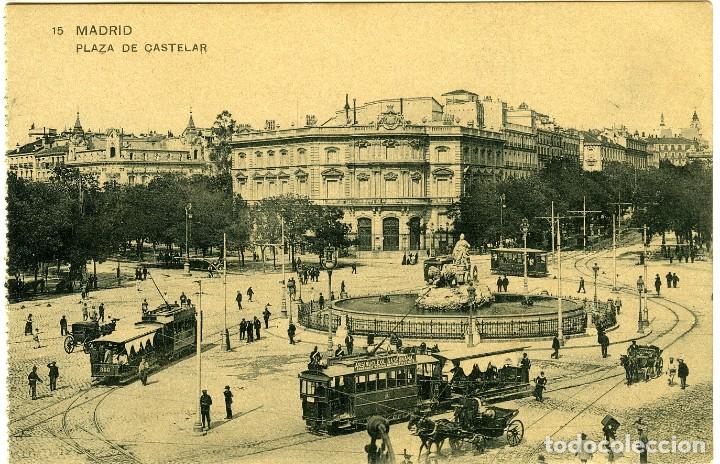 Postales: N&ordm; 15-MADRID. Plaza de Castelar. Sin circular. ED. FOTOTIPIA DE HAUSER Y MENET