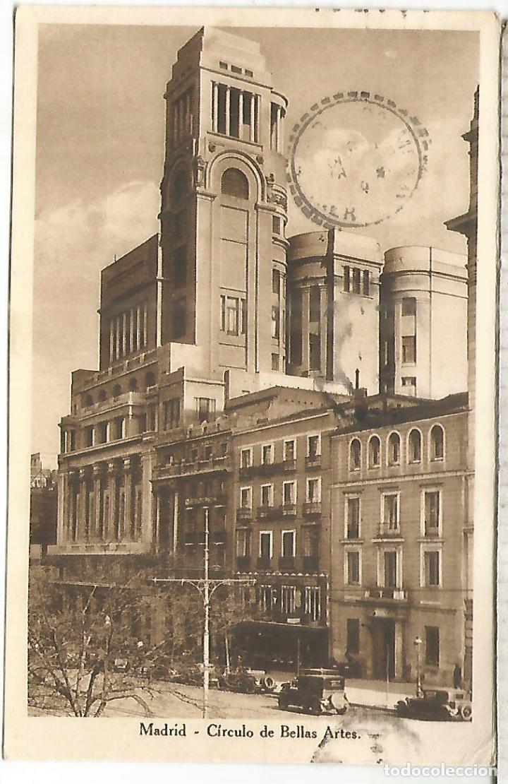 Postales: MADRID CIRCULO DE BELLAS ARTES ESCRITO - Foto 1