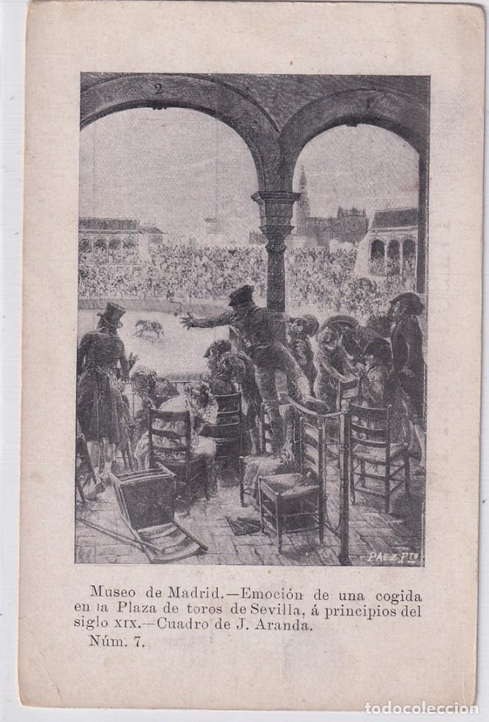 Postkarten: Num 7 Museo de Madrid. Emoci&oacute;n en una cogida en la Plaza de toros de Sevilla. J. Aranda