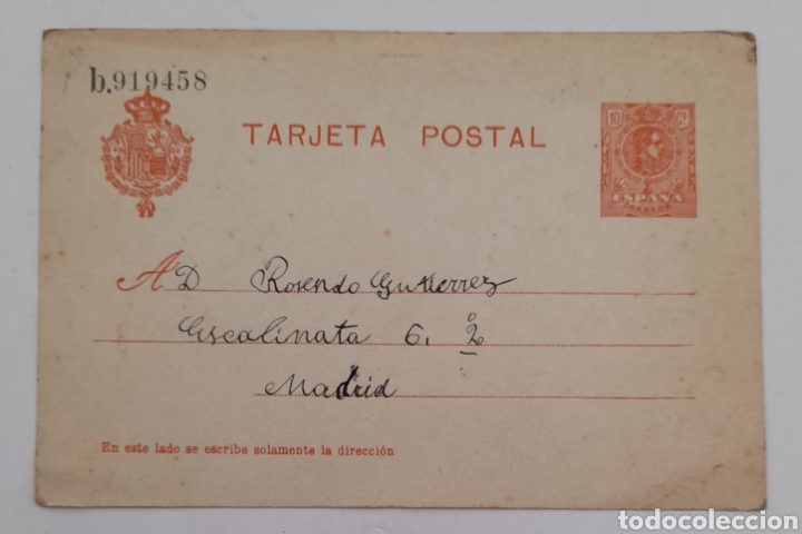 Postales: TARJETA POSTAL. Alfonso XIII con sello impreso de 10 cnts.