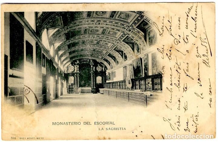 Postkarten: Monasterio del Escorial - La Sacrist&iacute;a - Reverso sin dividir - Circulada 1904 -Hauser y Menet n&ordm; 590