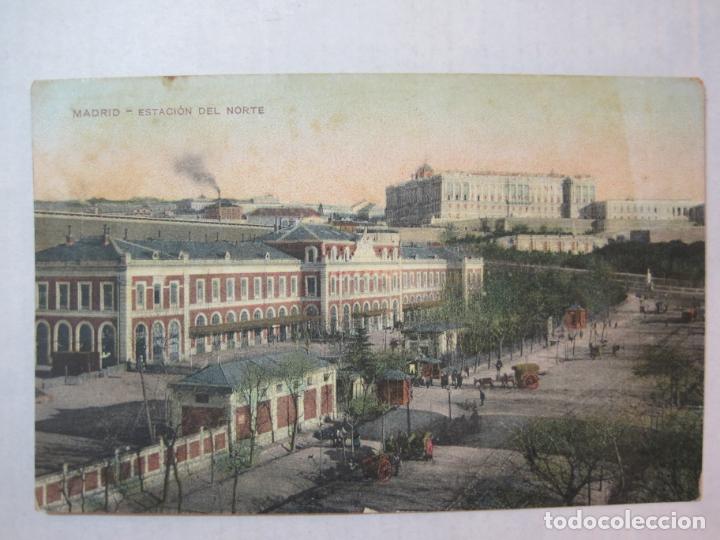 Postales: MADRID-ESTACION DEL NORTE-PUBLICIDAD CASA PUJOL-POSTAL ANTIGUA-(87.745)