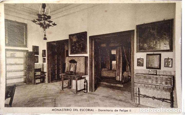 Postales: Monasterio del Escorial. Dormitorio de Felipe II. M. Arribas. Nueva. Blanco/Negro