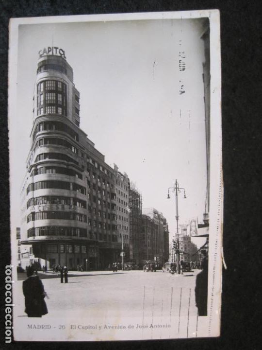 Postales: MADRID-EL CAPITOL Y AVENIDA DE JOSE ANTONIO-FOTOGRAFICA-POSTAL ANTIGUA-(88.139)