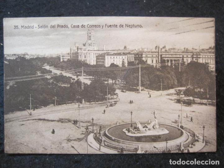 Postales: MADRID-SALON DEL PRADO, CASA DE CORREOS Y FUENTE DE NEPTUNO-ED EXTRA MADRID-POSTAL ANTIGUA-(89.888)