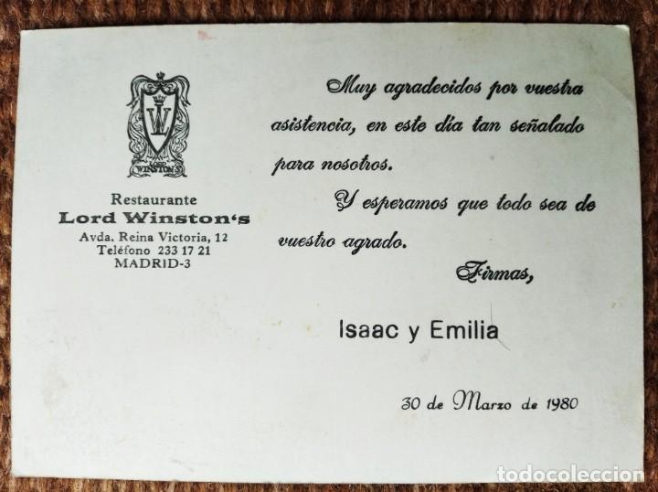 Postales: RESTAURANTE LORD WINSTONS - MADRID - Foto 2