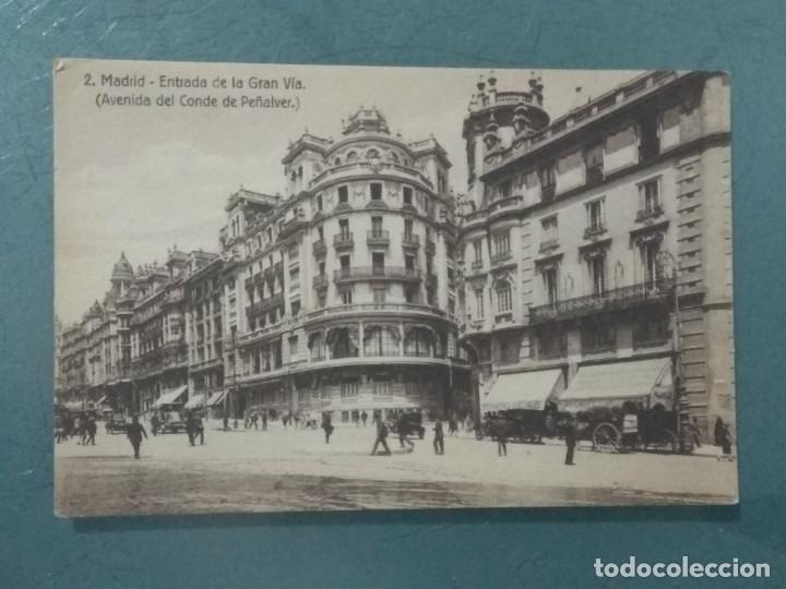 Postales: POSTAL - 2 MADRID - ENTRADA DE LA GRAN VIA. - Foto 1