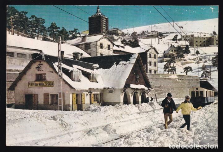 Cartoline: Puerto de Navacerrada. *Estaci&oacute;n del Ferrocarril* Ed. Vistabella n&ordm; 5. Circulada.
