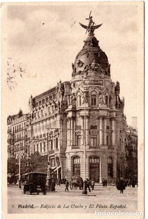 Postales: BONITA POSTAL - MADRID - EDIFICIO DE LA UNION Y EL FENIX ESPA&Ntilde;OL - Foto 1