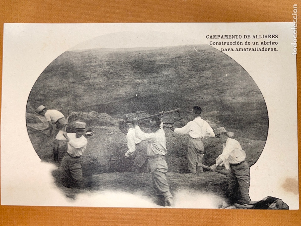 Postkarten: P-779 Antigua postal de campeonato de alijares. Construcci&oacute;n de un abrigo para ametralladoras.