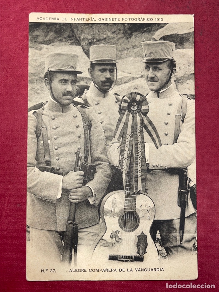 Postkarten: P-789 Antigua postal de Academia de infanter&iacute;a 1910. Alegre compa&ntilde;era de la Vanguardia