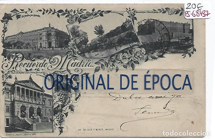 Postales: (PS-68437)POSTAL RECUERDO DE MADRID-EL BANCO DE ESPA&Ntilde;A.VISTA DESDE SAN ISIDRO.HAUSER Y MENET