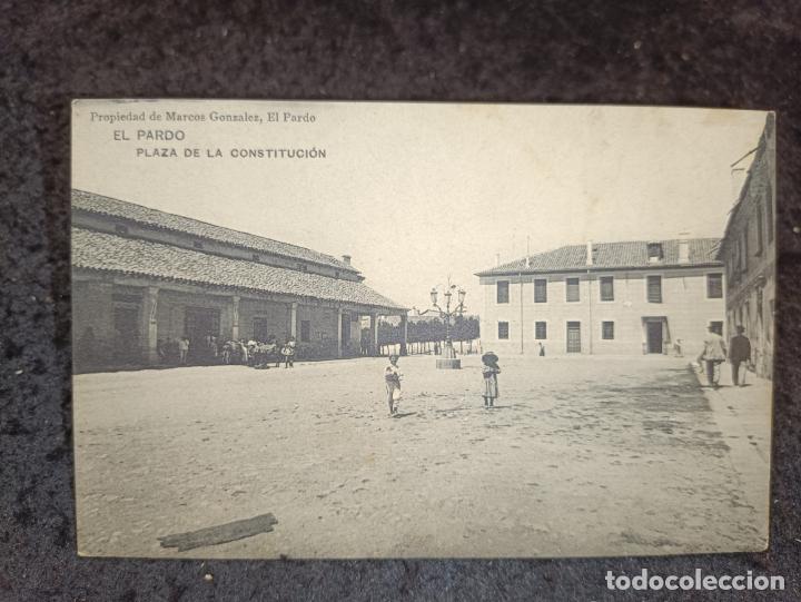 Postkarten: EL PARDO-PLAZA DE LA CONSTITUCION-MARCOS GONZALEZ-HAUSER Y MENET-POSTAL ANTIGUA-(92.758)