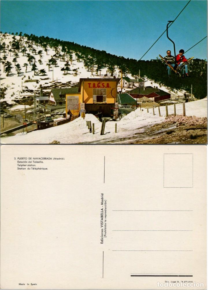 Postales: Puerto de Navacerrada - Estaci&oacute;n del Telesilla - Ed. Vistabella n&ordm; 3 - 151x104mm.