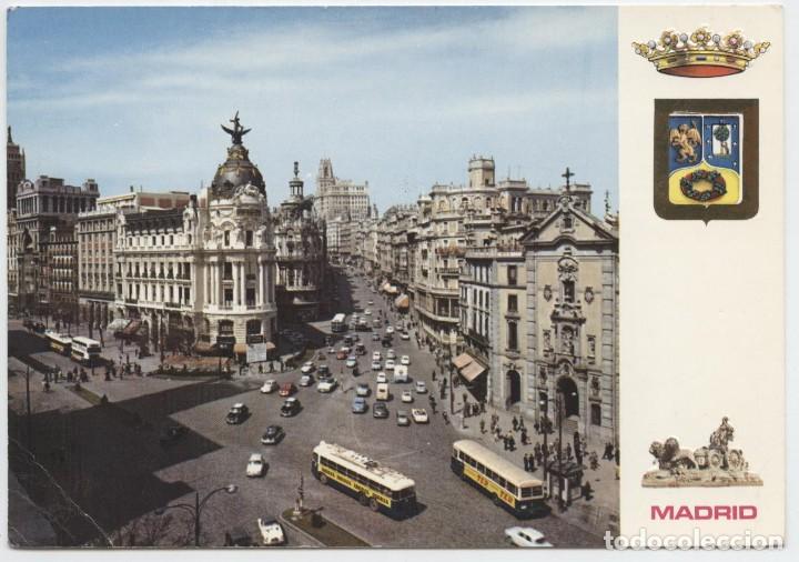 Postales: N&ordm; 4-MADRID. Calle de Alcal&aacute; y Avenida de Jos&eacute; Antonio. ED. ESCUDO DE ORO DE LUXE