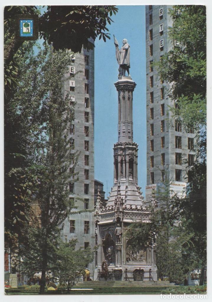 Postcards: N&ordm; 92-MADRID. Monumento a Col&oacute;n. ED. DOM&Iacute;NGUEZ