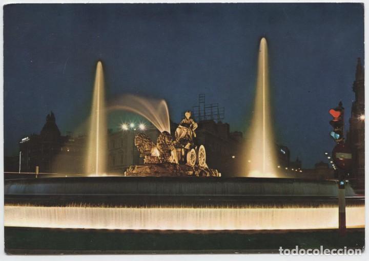 Postkarten: N&ordm; 110-MADRID. La Cibeles. Nocturno. Circulada en 1982. ED. J. L. GALLEGOS