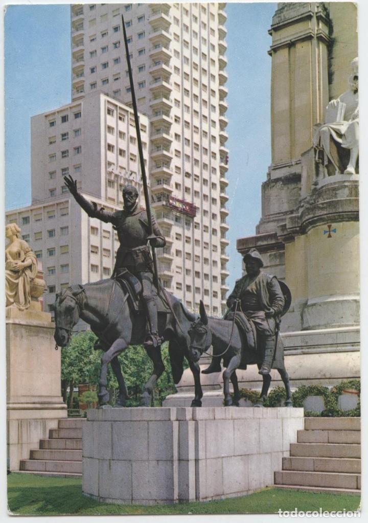 Postkarten: N&ordm; 117-MADRID. Plaza de Espa&ntilde;a. Monumento a Cervantes. Circulada en 1983. ED. GARC&Iacute;A GARRABELLA