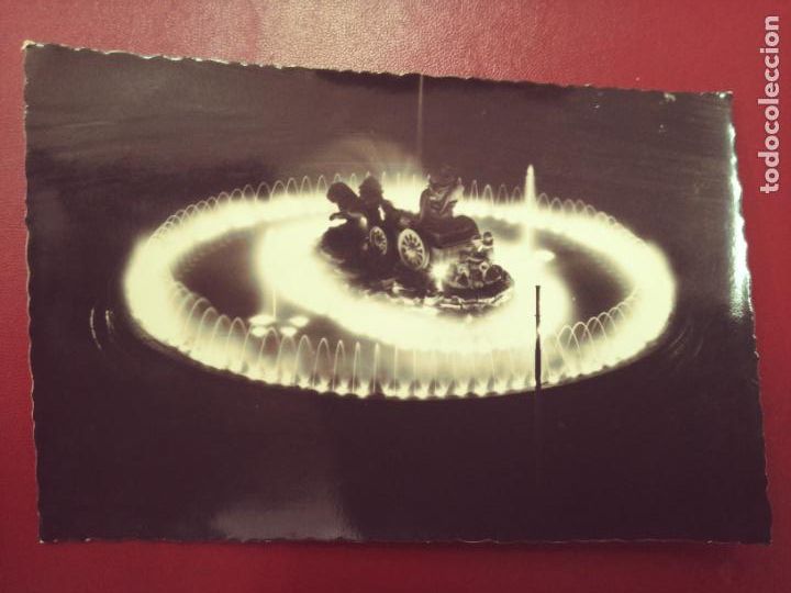 Postales: Postal Fuente de la Cibeles iluminada (ESCRITA)