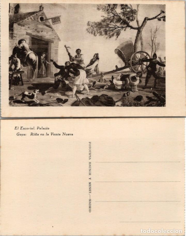 Postkarten: El Escorial - Palacio - Goya - Ri&ntilde;a en la Venta Nueva - Hauser y Menet - 14x9cm