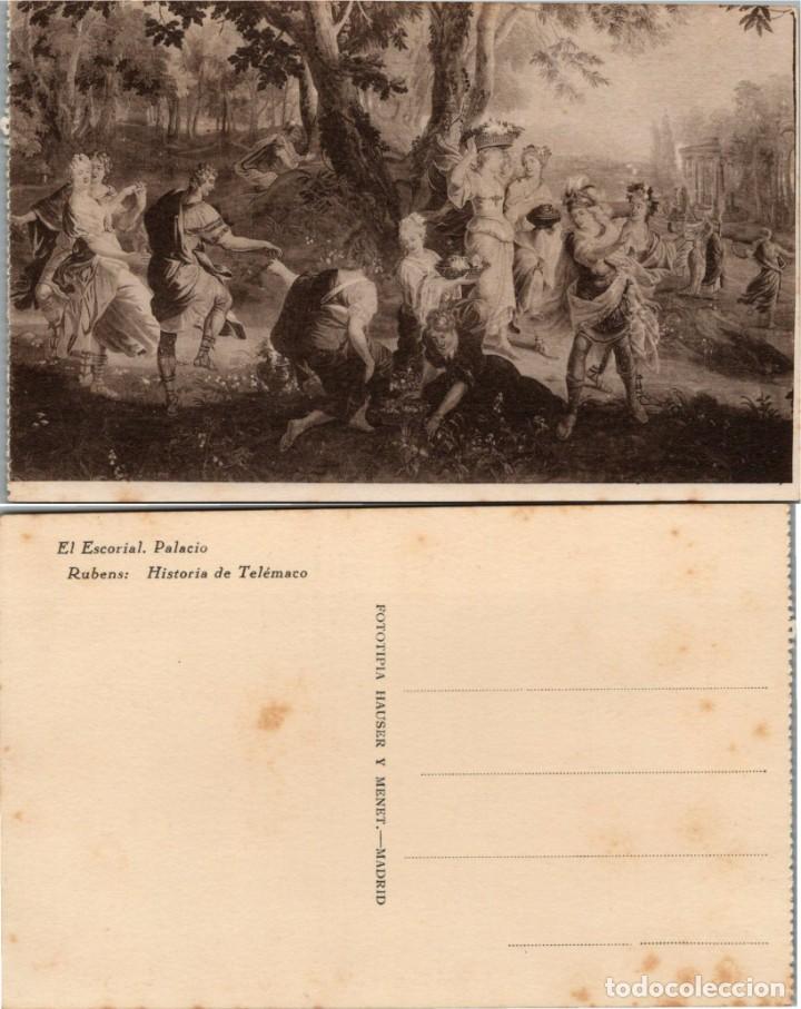 Postcards: El Escorial - Palacio - Rubens - Historia de Tel&eacute;maco - Hauser y Menet - 14x9cm