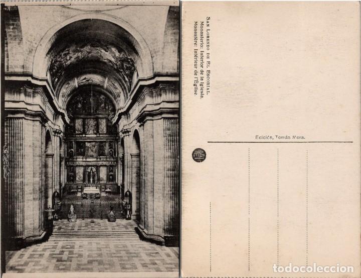 Postcards: San Lorenzo de El Escorial - Monasterio: Interior de la Iglesia - Ed. Tom&aacute;s Mora - 137x89mm.