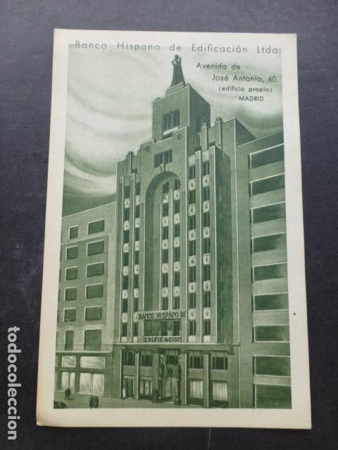 Postales: MADRID BANCO HISPANO DE EDIFICACION GRAN VIA - Foto 1