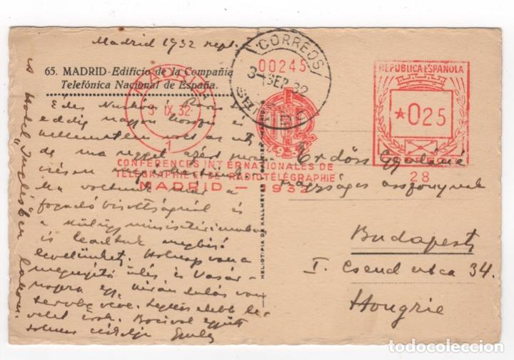 Postales: 1932 Tarjeta Postal Edificio Compa&ntilde;&iacute;a Telefonica - Foto 2