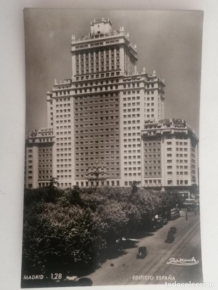 Postales: POSTAL MADRID 128, EDIFICIO ESPA&Ntilde;A, A&Ntilde;O 1955 - Foto 1