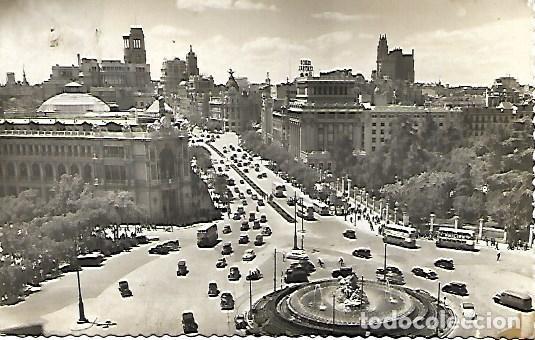 Postales: MADRID - nº 162. PANORÁMICA DE LA PLAZA DE LA CIBELES Y CALLE DE ALCALÁ - CIRCULADA - 1953