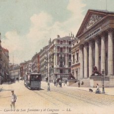 Cartes Postales: MADRID, CARRERA SAN GERONIMO Y CONGRESO. ED. LL Nº 42. POSTAL FRANCESA CIRCULADA EN 1915. Lote 361676400
