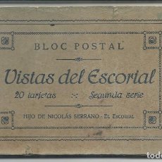 Postales: BLOC POSTAL - VISTAS DEL ESCORIAL 20 TARJETAS - FALTAN 4 - SEGUNDA SERIE - HIJO DE NICOLÁS SERRANO. Lote 362915010
