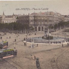 Cartes Postales: MADRID, PLAZA CASTELAR. ED. E.R. Nº 689. CIRCULADA EN 1919. BYN COLOREADA. Lote 374839679