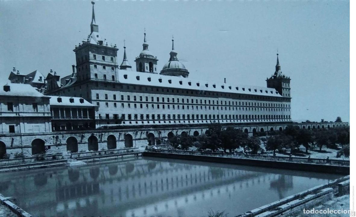 Postales: El Escorial. 6 Monasterio. Estanque de la Huerta. Dorotea Bravo. Nueva. Blanco/Negro