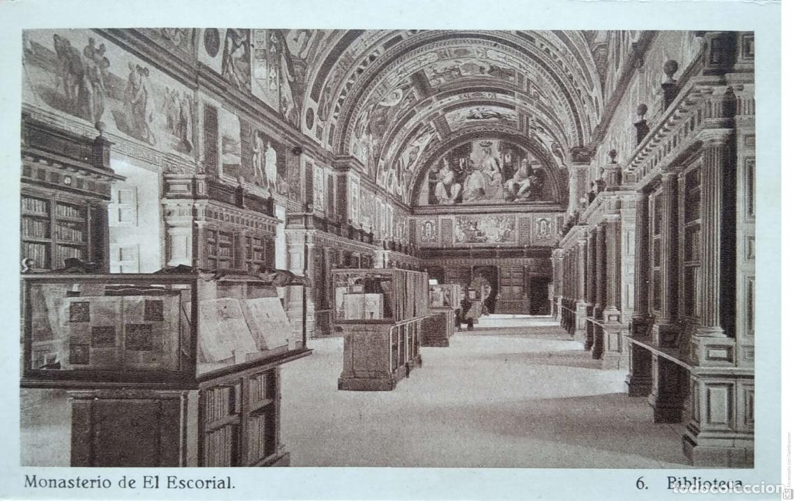 Cartes Postales: Monasterio de El Escorial. 6 Biblioteca. Hauser y Menet. Nueva. Blanco/Negro