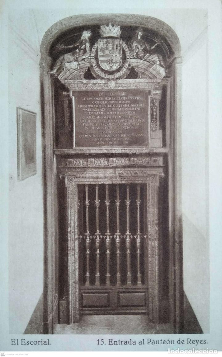 Cartes Postales: Monasterio de El Escorial. 15 Entrada al Pante&oacute;n de Reyes Hauser y Menet. Nueva. Blanco/Negro