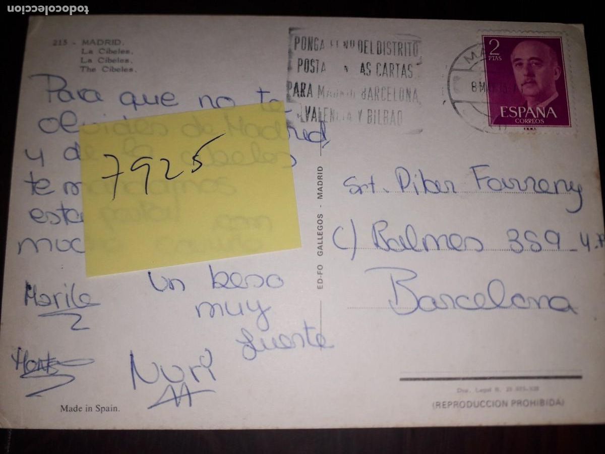 Postales: N&ordm; 7925 POSTAL MADRID LA CIBELES - Foto 2