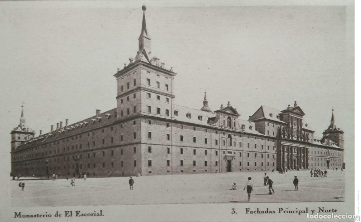 Postales: El Escorial. 3 Fachadas Principal y Norte. Huecograbado Hauser y Menet. Nueva. Blanco/Negro