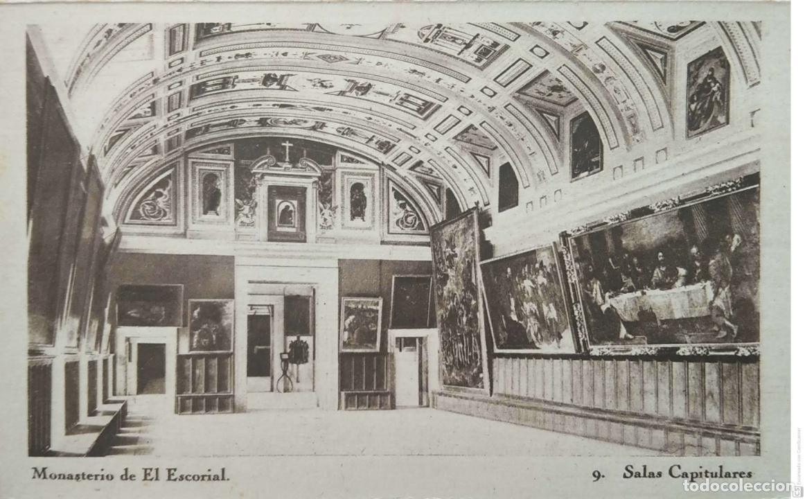 Postales: El Escorial. 9 Salas Capitulares. Huecograbado Hauser y Menet. Nueva. Blanco/Negro