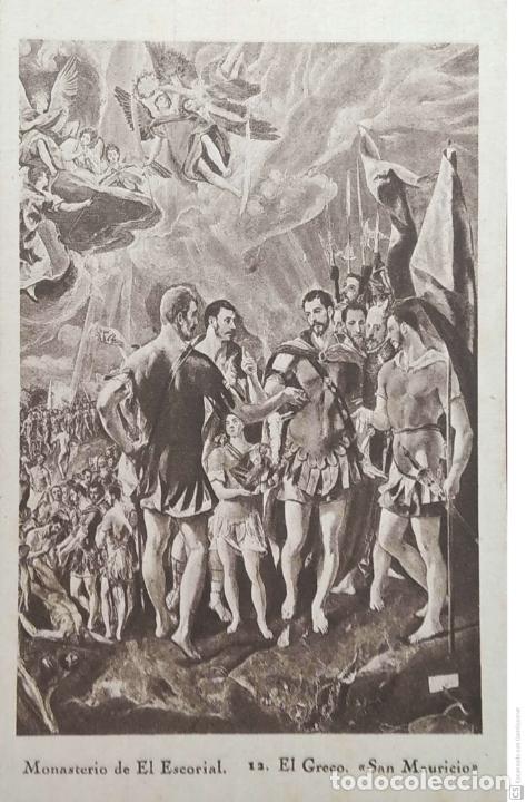Postales: El Escorial. 12 El Greco: San Mauricio. Huecograbado Hauser y Menet. Nueva. Blanco/Negro