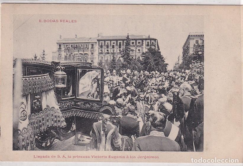 Postcards: 11 Bodas Reales. Llegada de la Princesa Vitoria Eugenia a los Jer&oacute;nimos. Lacoste.