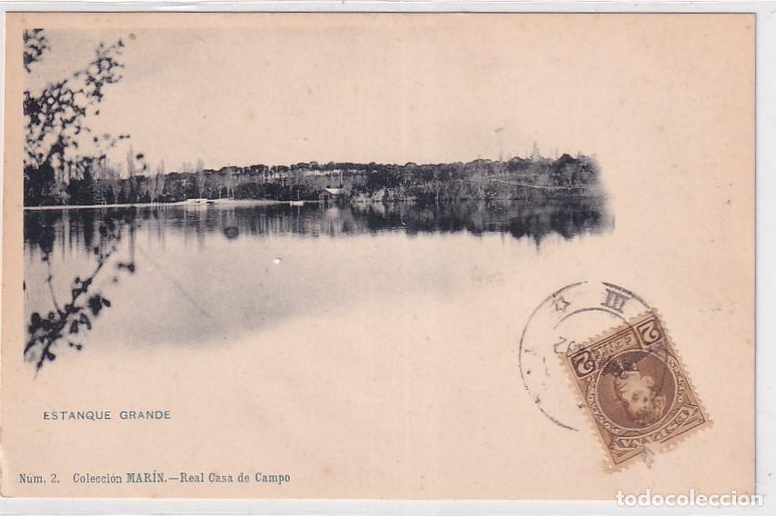 Postais: Estanque Grande. Num 2 Colecci&oacute;n MARIN Real Casa Campo. Reverso sin dividir.
