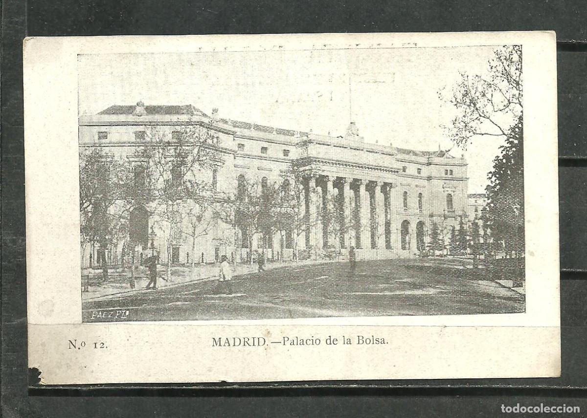 Postales: ESPA&Ntilde;A MADRID- PALACIO DE LA BOLSA - NRO. 12- SIN DIVIDIR - NO CIRCULADA- ESQUINA DA&Ntilde;ADA