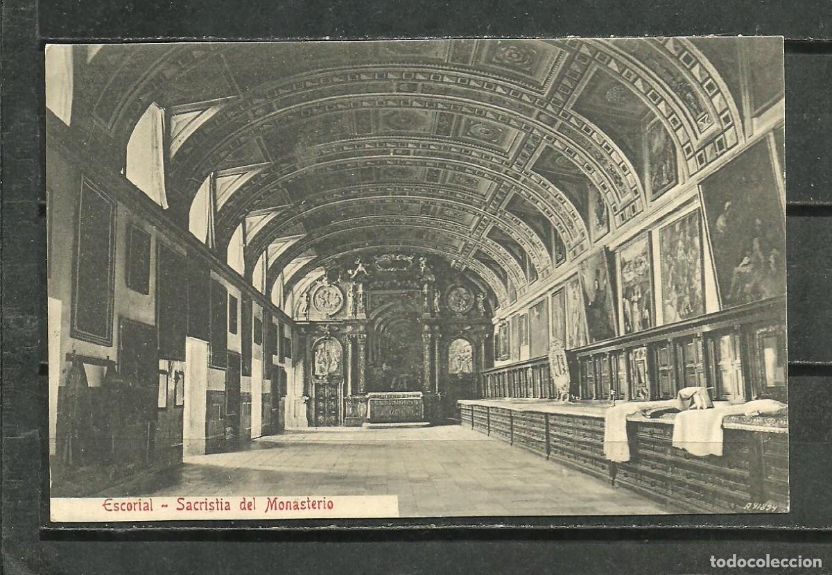Postales: ESPA&Ntilde;A MADRID-EL ESCORIAL -SACRISTIA- DIVIDIDA - NO CIRCULADA