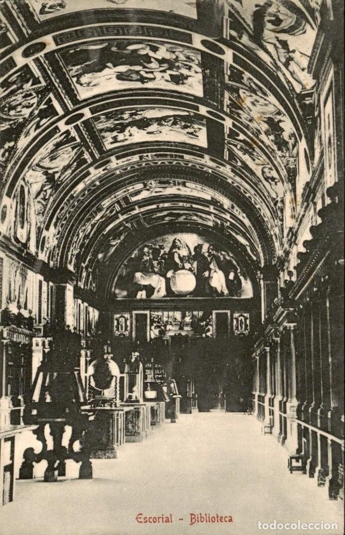 Postales: Postal EL ESCORIAL, biblioteca