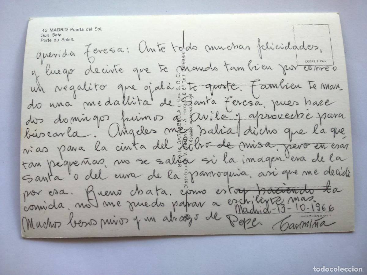Postales: POSTAL -- MADRID - PUERTA DEL SOL -- USADA -- - Foto 2