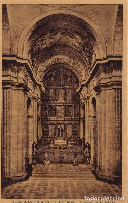 Postales: MONASTERIO DE EL ESCORIAL - INTERIOR DE LA IGLESIA - Foto 1