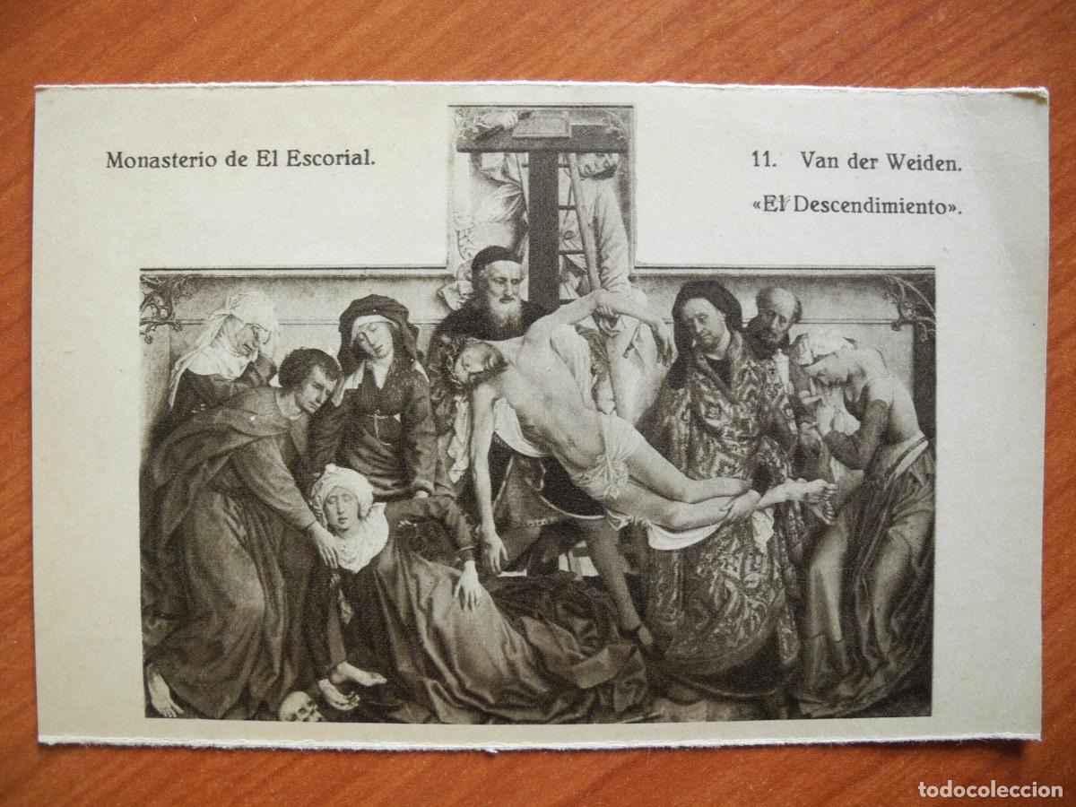 Postkarten: Monasterio de El Escorial n. 11 Van der Weiden El Descendimiento. Ed. Hauser y Menet. Sin circular