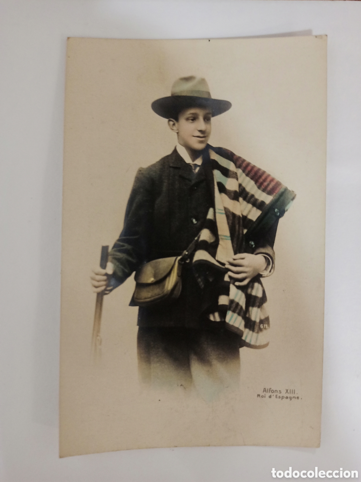 Postkarten: Postal francesa del rey Alfonso XIII. Principios s. XX. Monarqu&iacute;a, Espa&ntilde;a.