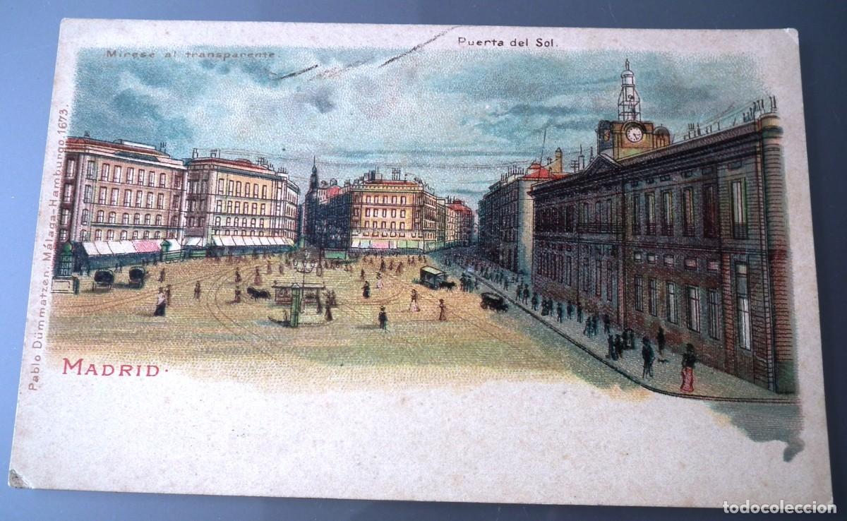 Postales: POSTAL DE MADRID - PUERTA DEL SOL (M&Iacute;RESE AL TRANSPARENTE) - Foto 1